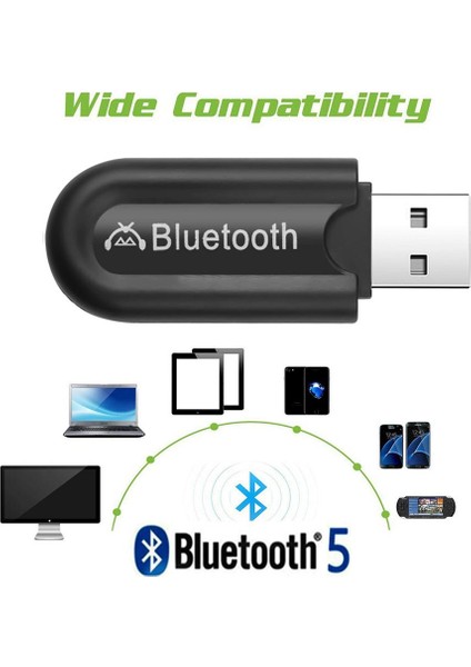 HJX-001 Araba USB Bluetooth 5 Adaptörü Ses Müzik Verici Alıcı 3.5mm Aux Tv Pc Kulaklıklar Için fırsatları