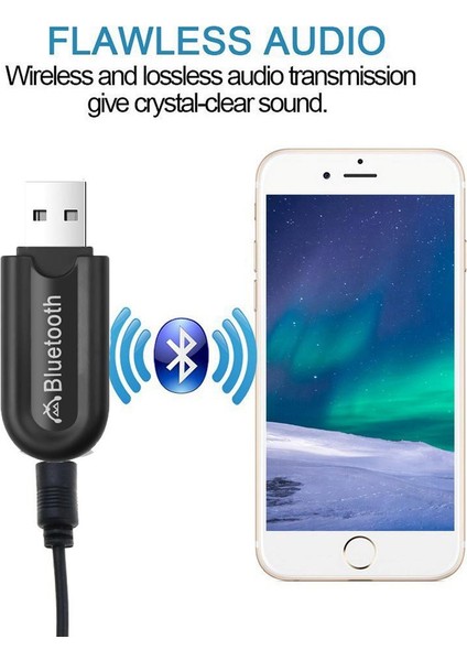 HJX-001 Araba USB Bluetooth 5 Adaptörü Ses Müzik Verici Alıcı 3.5mm Aux Tv Pc Kulaklıklar Için