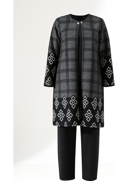 Pamuk Örme Ceketli Üç Parça Takım