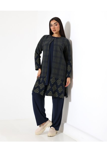 Pamuk Örme Ceketli Üç Parça Takım
