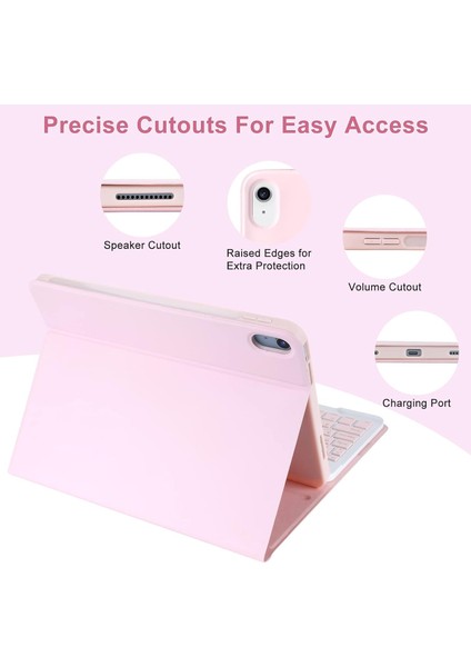 Ipad 11.nesil A16 11INÇ/10.NESIL 10.9 Inç Uyumlu Kablosuz Kalemlikli Klavyeli Tablet Kılıfı fiyatları