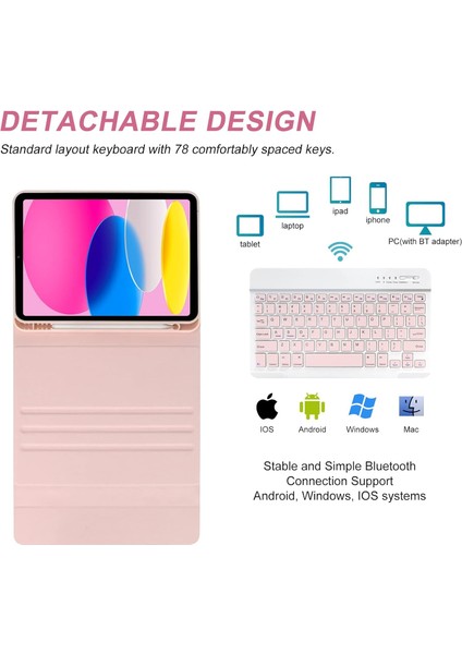 Ipad 11.nesil A16 11INÇ/10.NESIL 10.9 Inç Uyumlu Kablosuz Kalemlikli Klavyeli Tablet Kılıfı fırsatları