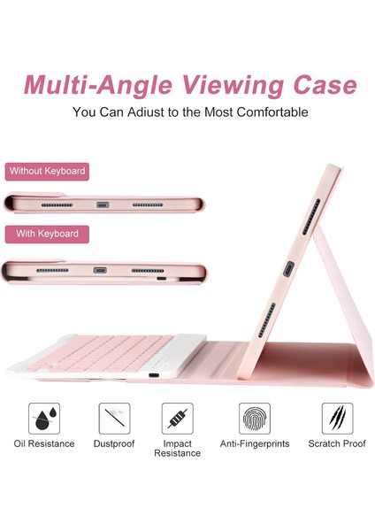Ipad 11.nesil A16 11INÇ/10.NESIL 10.9 Inç Uyumlu Kablosuz Kalemlikli Klavyeli Tablet Kılıfı