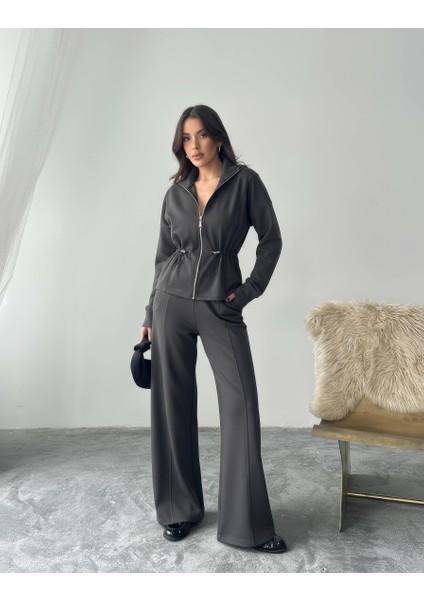 Antrasit Bel Büzgülü Modal Takım