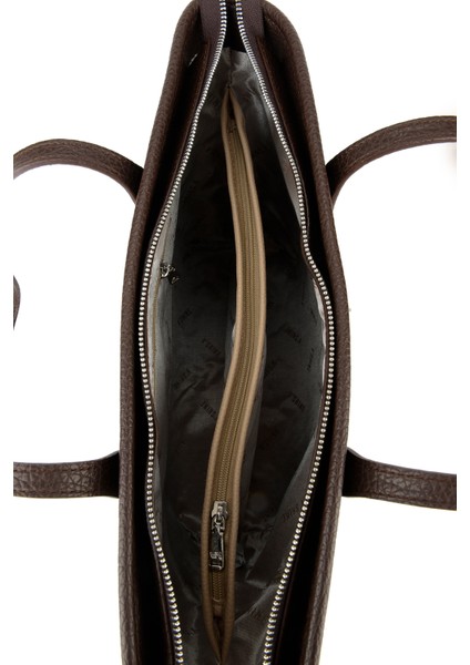 , Kadın Hakiki Deri Omuz ve El Çantası 153979Z5018 Kahve fırsatları