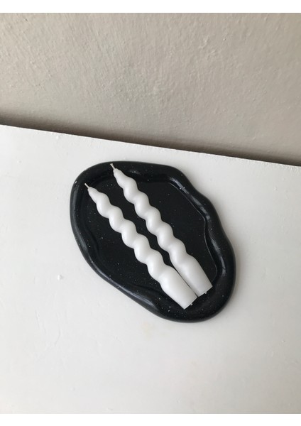 2'li Beyaz Burgulu Spiral Şamdan Mumu - Dekoratif Renkli Mum fırsatları