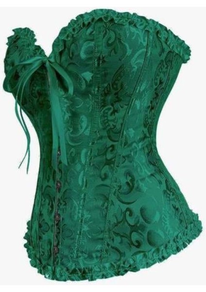 Enissa Işlemeli Korse - Koyu Yeşil