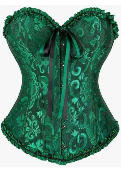 Enissa Işlemeli Korse - Koyu Yeşil modelleri