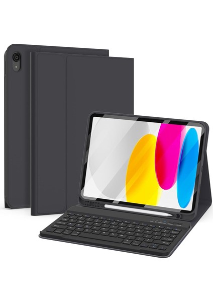 Ipad 11.nesil A16 11INÇ/10.NESIL 10.9 Inç Uyumlu Kablosuz Kalemlikli Klavyeli Tablet Kılıfı