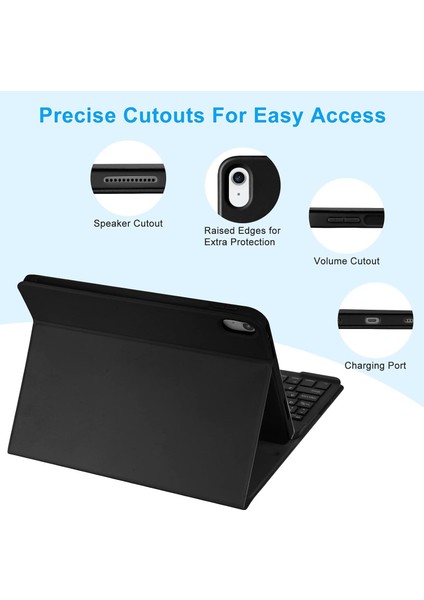 Ipad 11.nesil A16 11INÇ/10.NESIL 10.9 Inç Uyumlu Kablosuz Kalemlikli Klavyeli Tablet Kılıfı fiyatları