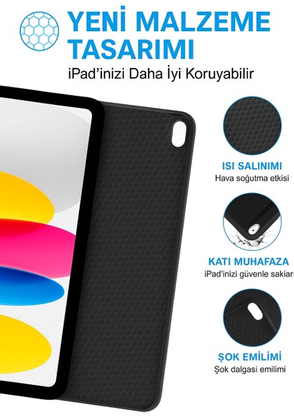Ipad 11.nesil A16 11INÇ/10.NESIL 10.9 Inç Uyumlu Kablosuz Kalemlikli Klavyeli Tablet Kılıfı indirimleri