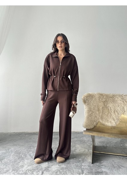 Kahve Bel Büzgülü Modal Takım