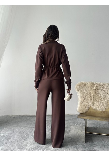 Kahve Bel Büzgülü Modal Takım indirimleri