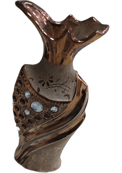 Seramik Vazo Avrupa Oymalı Lüks Bronz Kaplama Dekoratif Süs Masaüstü Saksı