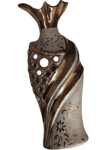 Seramik Vazo Avrupa Oymalı Lüks Bronz Kaplama Dekoratif Süs Masaüstü Saksı indirimleri