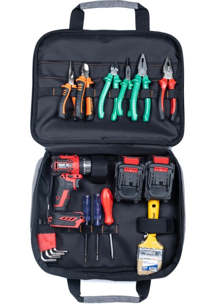 Elektronikçi Takım Çantası Çok Gözlü, Su Geçirmez, Dayanıklı Omuz Askılı Alet Çantası