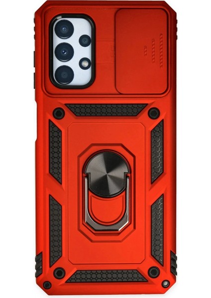 Ieg Samsung Galaxy A23 4g Kılıf Pars Lens Yüzüklü Silikon - Kırmızı