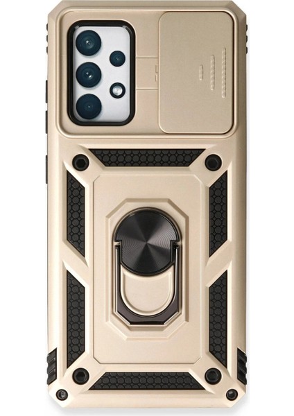 Ieg Samsung Galaxy A73 5g Kılıf Pars Lens Yüzüklü Silikon - Gold