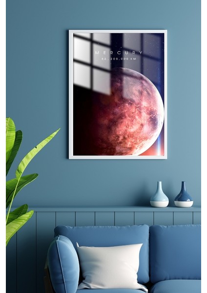 Merkür Gezegen Çerçeveli Metal Poster Tablo fiyatları