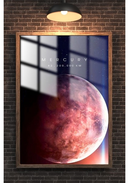 Merkür Gezegen Çerçeveli Metal Poster Tablo fırsatları