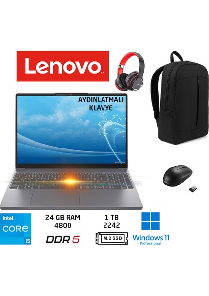 ıp3 83K100Q0TR I5-13420H 24GB Ddr5 1tb SSD Wuxga 15.3" IPS W11PRO Duddi Çanta+Mouse+Kulaklık