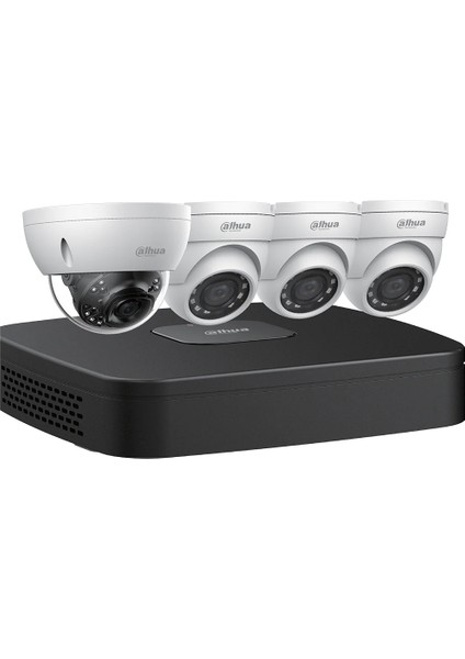 N448D42 4K Network Security System (1 x 4K Dome + 3 x 4mp Eyeball + Nvr)