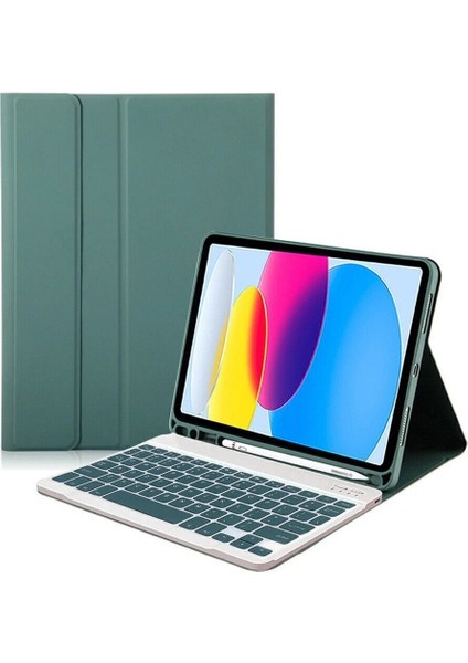 Ipad 11.nesil A16 11INÇ/10.NESIL 10.9 Inç Uyumlu Kablosuz Kalemlikli Klavyeli Tablet Kılıfı