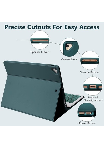 Ipad 11.nesil A16 11INÇ/10.NESIL 10.9 Inç Uyumlu Kablosuz Kalemlikli Klavyeli Tablet Kılıfı fırsatları
