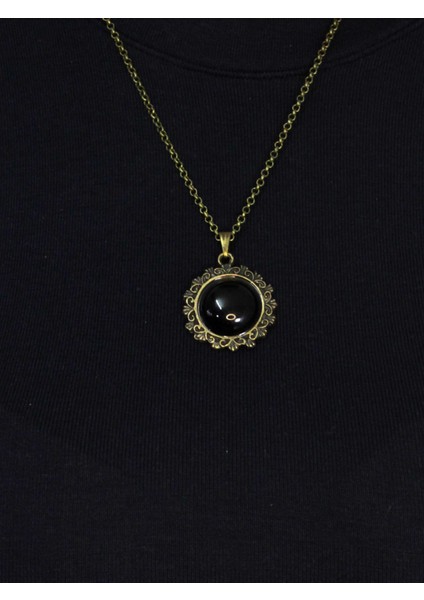 Doğal Taş Oniks Doğal Taşlı Desenli Otantik Kadın Kolye 45 cm Zincirli EUK28O modelleri