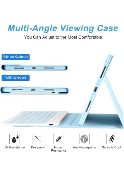 Ipad 11.nesil A16 11INÇ/10.NESIL 10.9 Inç Uyumlu Kablosuz Kalemlikli Klavyeli Tablet Kılıfı indirimleri