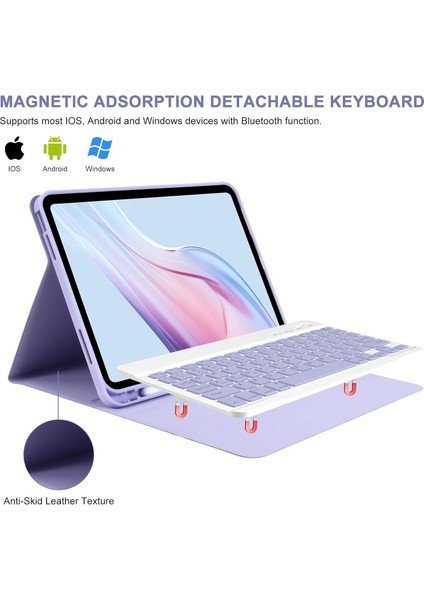 Ipad 11.nesil A16 11INÇ/10.NESIL 10.9 Inç Uyumlu Kablosuz Kalemlikli Klavyeli Tablet Kılıfı modelleri