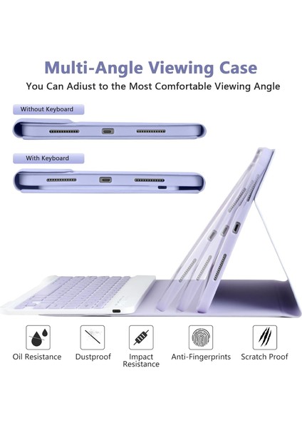 Ipad 11.nesil A16 11INÇ/10.NESIL 10.9 Inç Uyumlu Kablosuz Kalemlikli Klavyeli Tablet Kılıfı indirimleri