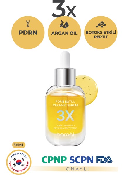 3X PDRN Botul Ceramic Serum Sodium DNA Botoks Etkili Doku Onarıcı Serum Kore 30ml