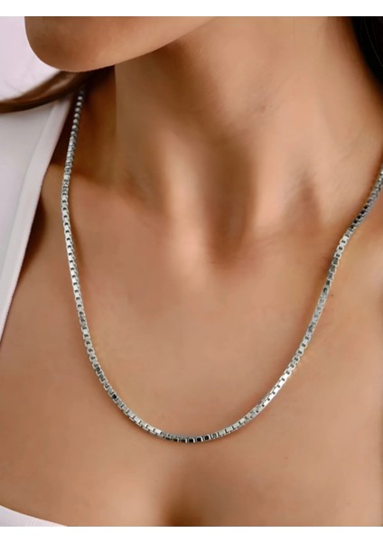 Küp Zincir Kolye Çelik Gümüş Kaplama fiyatları