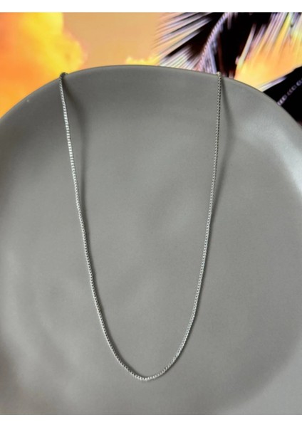 Küp Zincir Kolye Çelik Gümüş Kaplama fırsatları