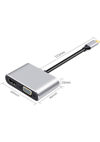 4‑in‑1 Usb‑c Genişletici Dock | HDMI + VGA + Usb‑a + Pd – 4K Destekli fırsatları