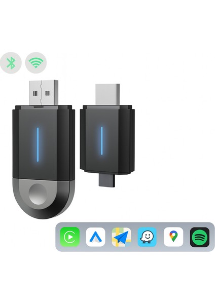 Kablosuz Carplay Android Auto Dönüştürücü | USB Tak-Çalıştır Cihaz (Tüm Araçlarla Uyumlu)