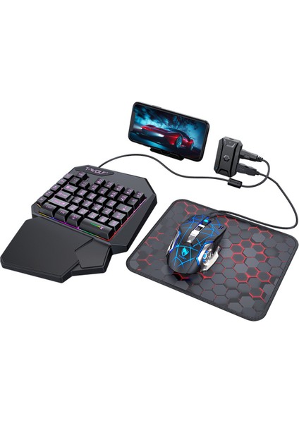 5’li Oyun Seti Tek El Klavye + Mouse + Dönüştürücü + Stand + Mouse Pad fırsatları