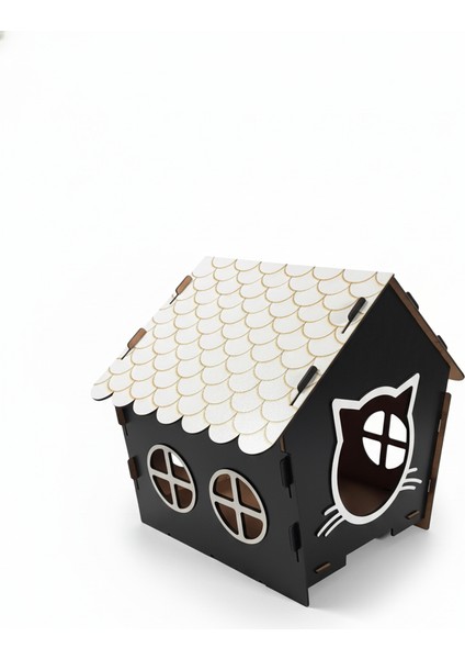 Lüks Kedi Yuvası Ahşap Tasarım | Şirin Kedi Suratlı, Modern Dekoratif Kedi Kulübesi, Kolay Kurulum fiyatları