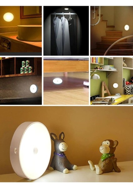 Hareket Sensörlü ve USB Şarjlı Beyaz LED Işık Lamba