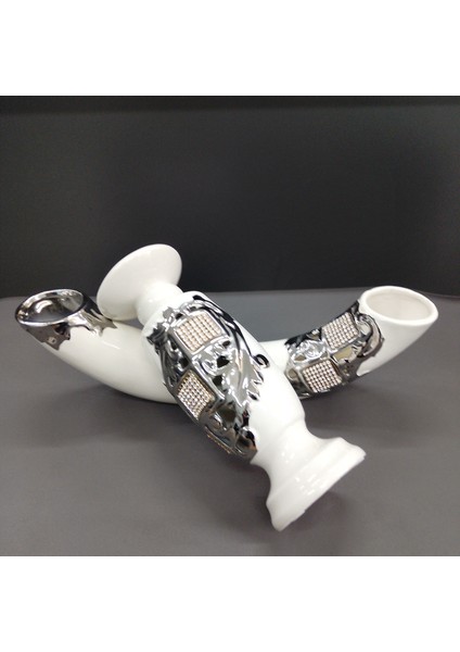 Dekoratif Vazo Obje ve Mumluk Seramik Gümüş Işlemeli indirimleri