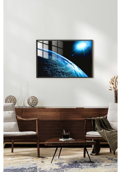 Uzay Gezegen Çerçeveli Metal Poster Tablo modelleri