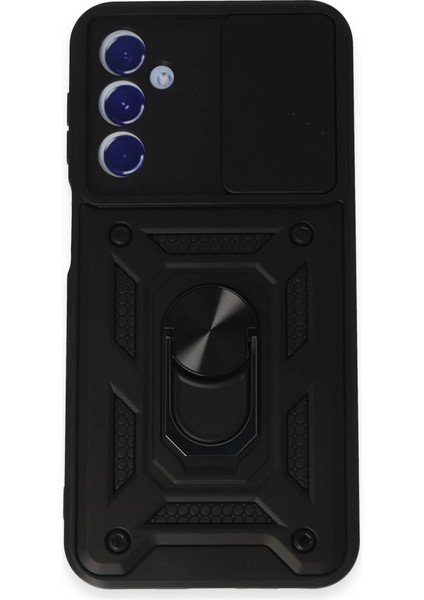 Samsung Galaxy M34 5g Kılıf Pars Lens Yüzüklü Silikon - Siyah