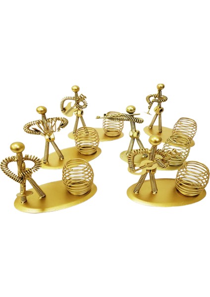 Dekoratif Sarı Metal Adam Müzisyen Kalemlik
