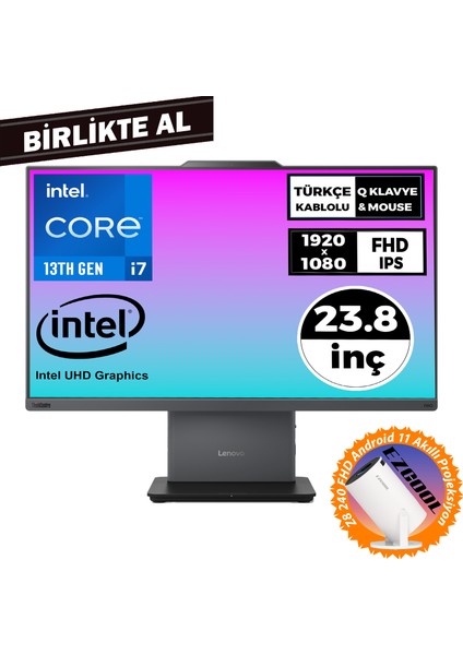 Thinkcentre Neo 50A I7-13620H 32GB 512GB SSD 23.8" Fdos Aıo+Projeksiyon 12SC000KTR 051
