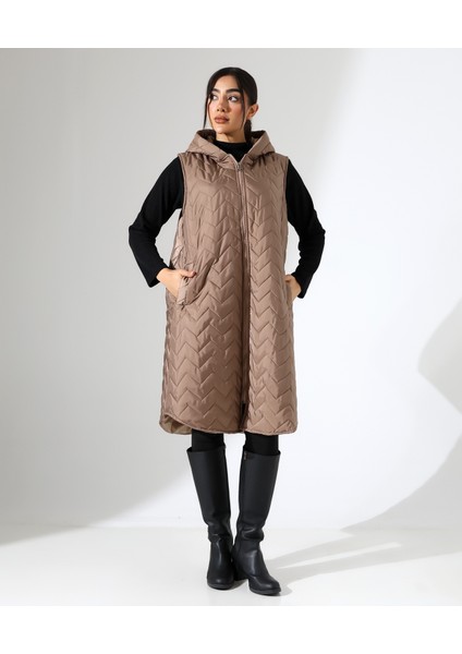 Kapüşonlu Hafif Şişme Büyük Beden Yelek modelleri