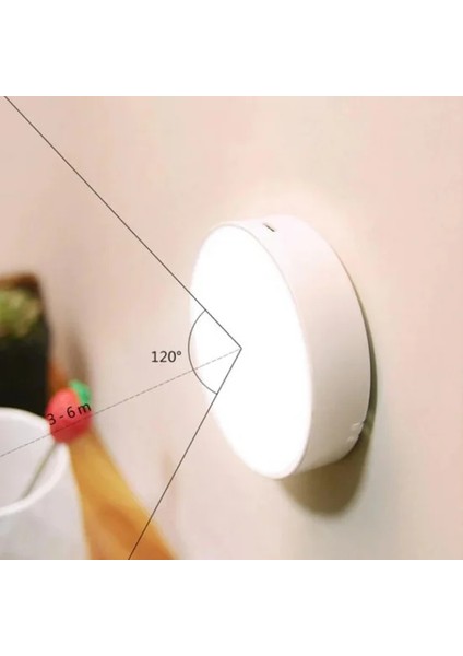 Şarjlı Sensörlü Mıknatıslı LED Işık Günışığı Enerji Tasarruflu 8.3x8.3x2 cm USB ile Şarj Edilebilir modelleri