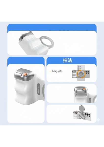 Magsafe Beyaz Bluetooth Fotoğraf Çekim Aparatı Tripod ve Işıklı Set