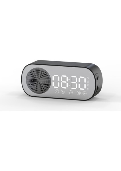 Aynalı LED Ekran Bluetooth Hoparlör Alarm Saat Fm Radyo ve Tf Kart Destekli
