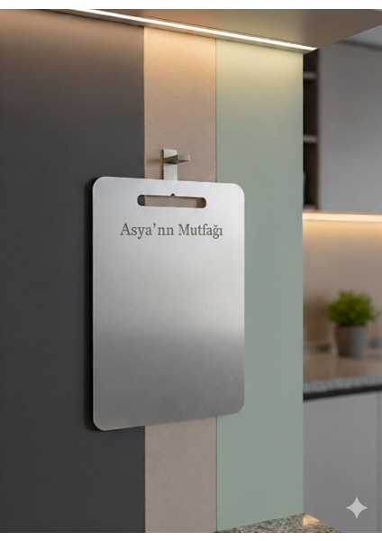 Askılı & Lazer Yazılı %100 Paslanmaz Çelik Kesme Tahtası 24X33 cm fiyatları